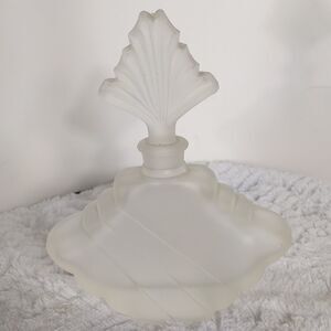 Vtg. Frosted Glass Perfume Bottle